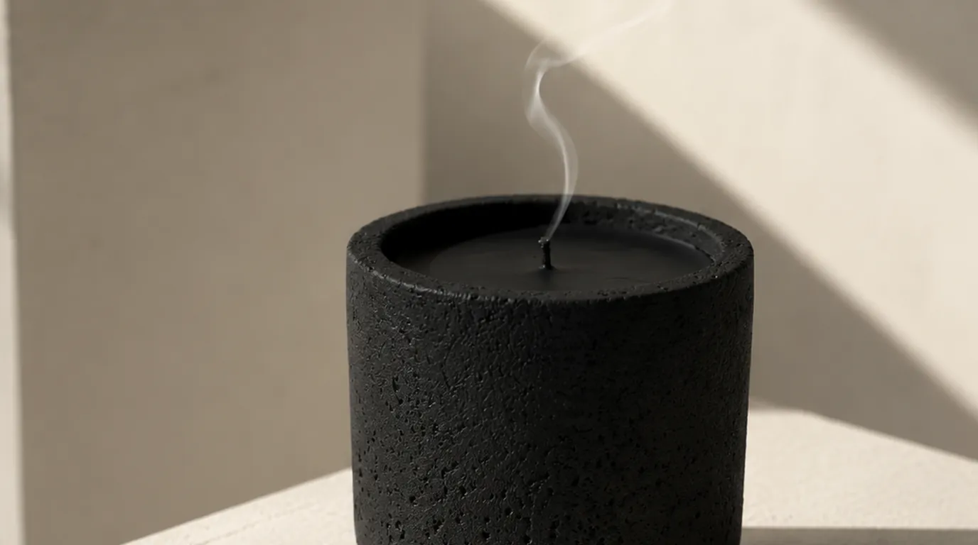 Three thin ribbons of pale smoke at different vertical heights against a deep charcoal void in cool light