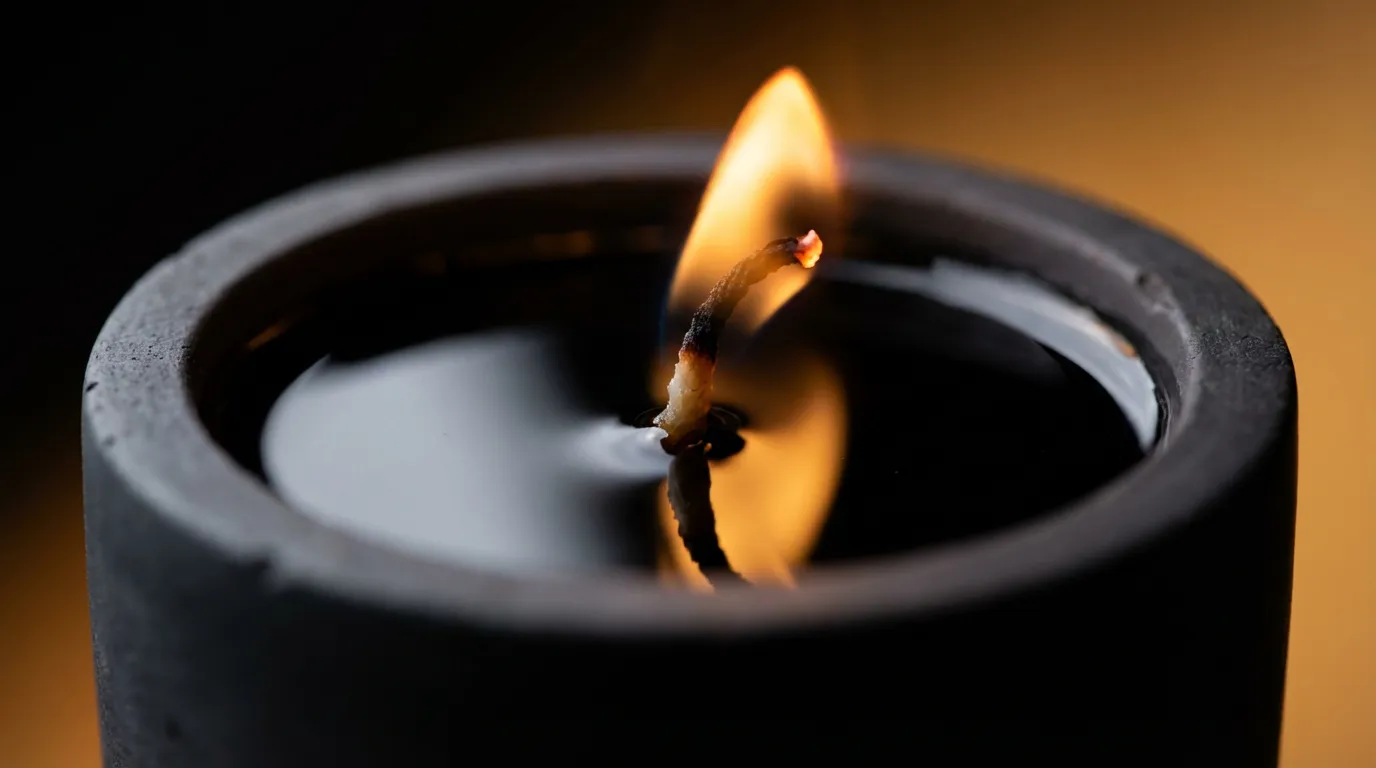 A full melt pool reaching the edge of a Lyra candle