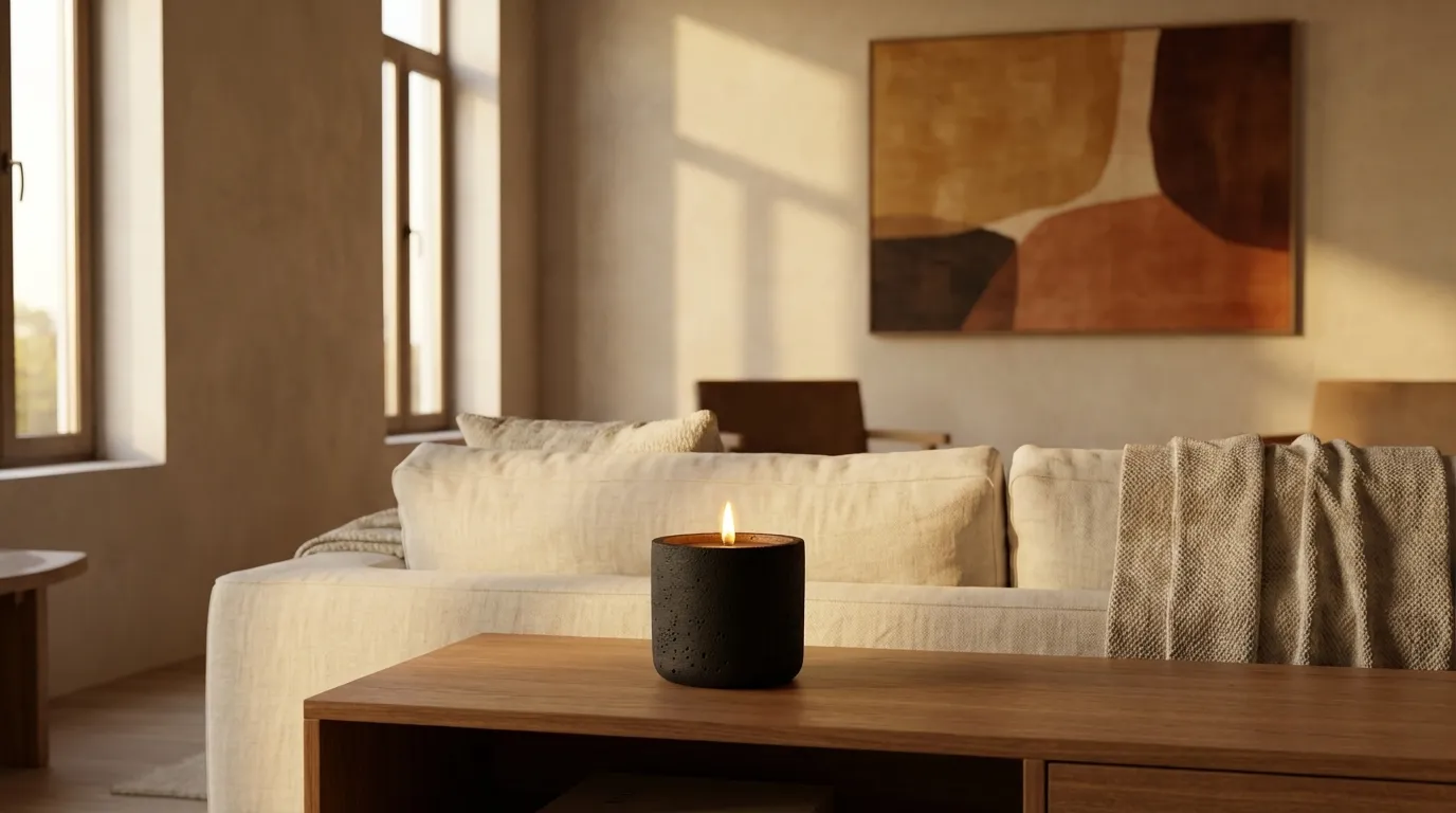 Warm hotel lobby with soft ambient lighting and modern furnishings