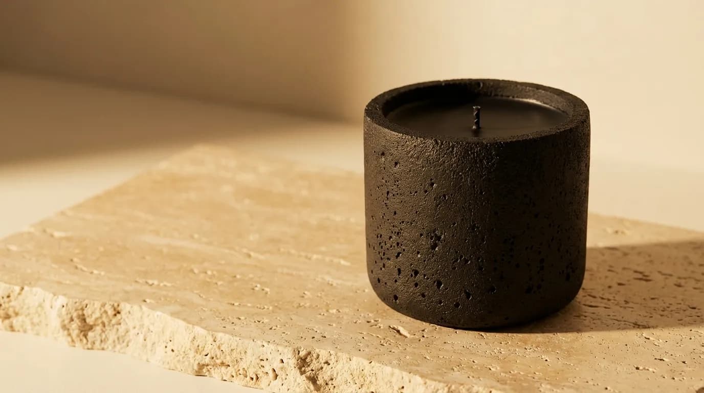 Warm candlelit scene with a candle on a wooden surface in soft, ambient light