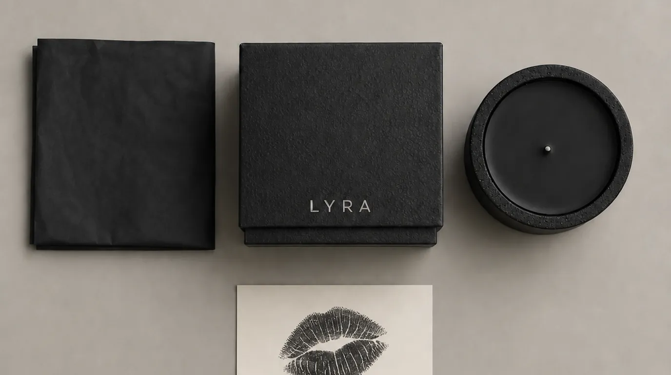 A handwritten note beside a simply wrapped gift